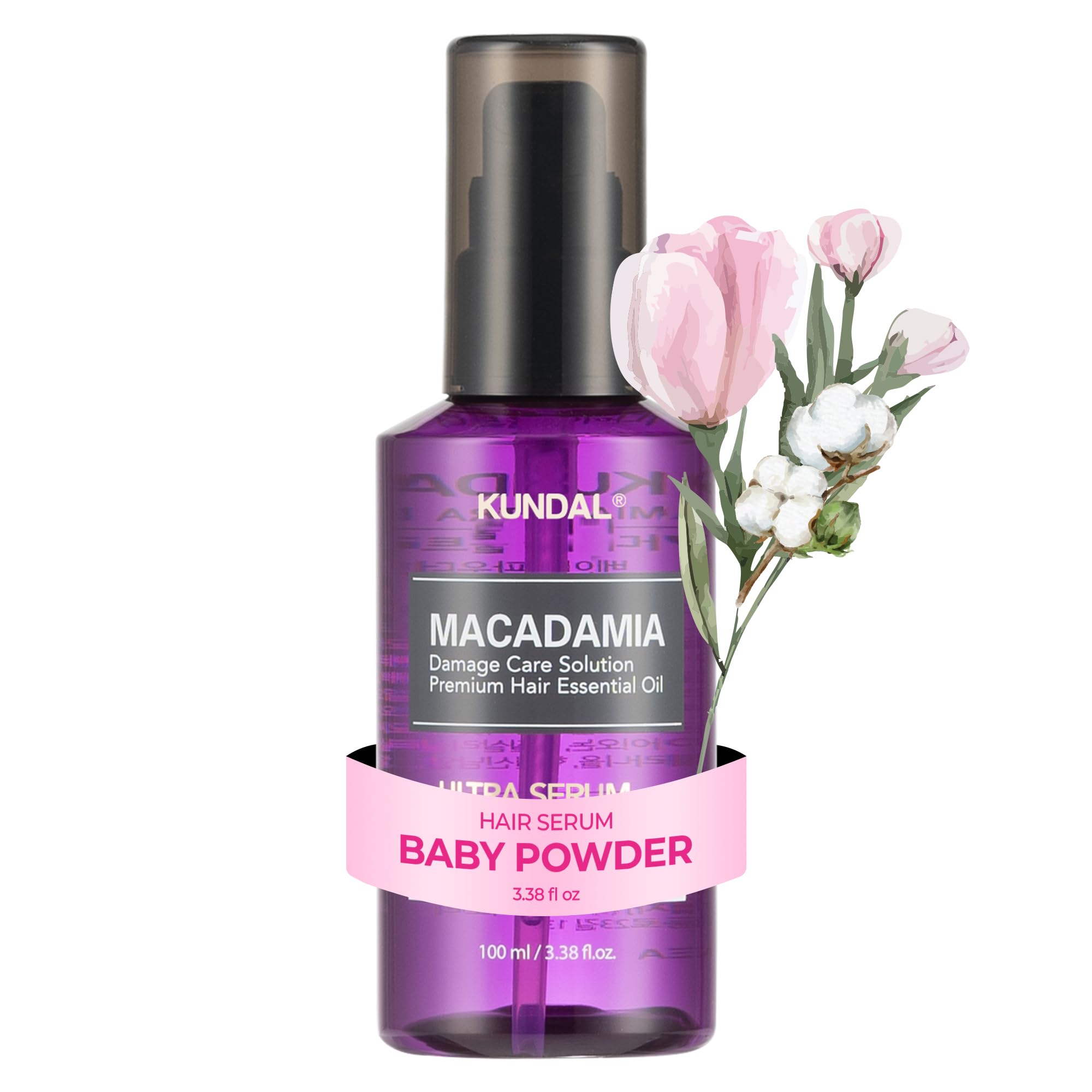 KUNDAL Yıpranmış Kuru Saçları Parlatan Onarıcı Serum Macadamia Ultra Hair Serum 100ml (Baby Powder)