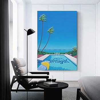 永井博ポスター　木製パネル加工新品 Amazon.co.jp: 永井 博イラストレーターの作品（夏 5） アート