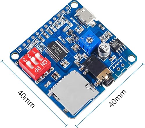 Miniatura 6 de 2 unids placa de módulo de reproducción de voz, reproductor de MP3 Módulo de voz de música, 5W 64MBit Flash Serial Control Tarjeta SDTF Disparador