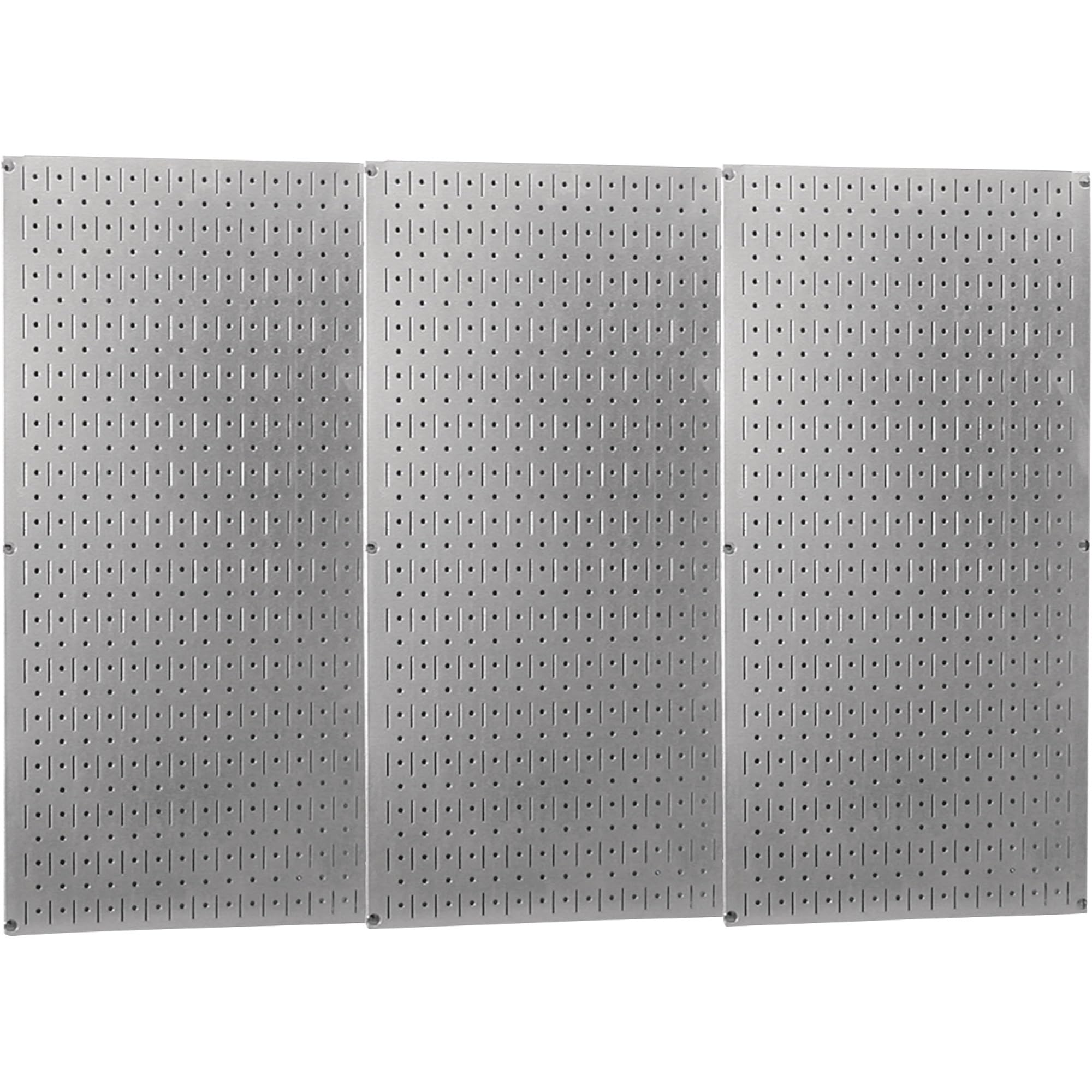 Wall Control Industrial Metal Pegboard - Galvanized Metal, Three 16in. x 32in. Panels, Model Number 35-P-3248GV