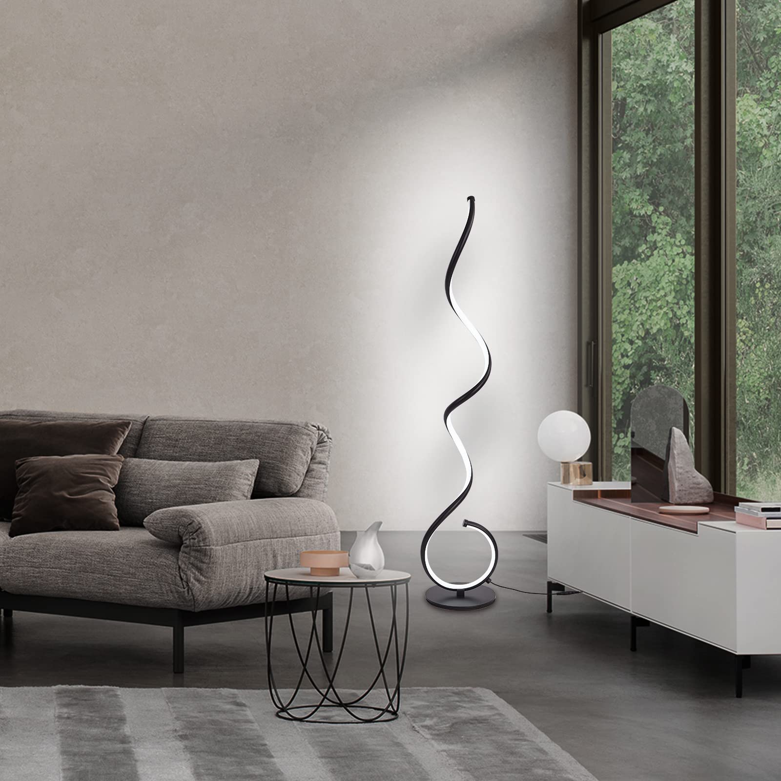 LED Stehlampe Wohnzimmer 120CM 48W Stehlampe Dimmbar Modern Stehlampes,1H Timer & Memory Funktion,3500K-6000K Stehleuchte Dimmbar mit Fernbedienung Standlampe LED für Schlafzimmer, Büro