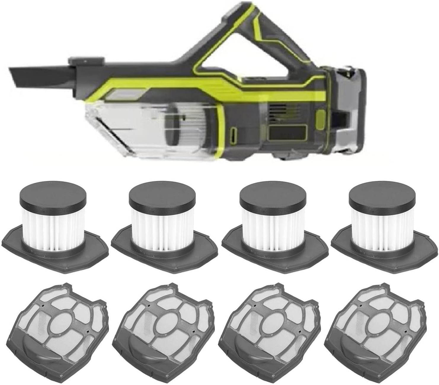 4 Pack Filter Replacement Filter Assembly with 4 Pack Pre Screen Upgraded Vacuum Cleaner Filter Replacement for P718 313282002 18 Volt Strut Stick Vacuum Cleaner