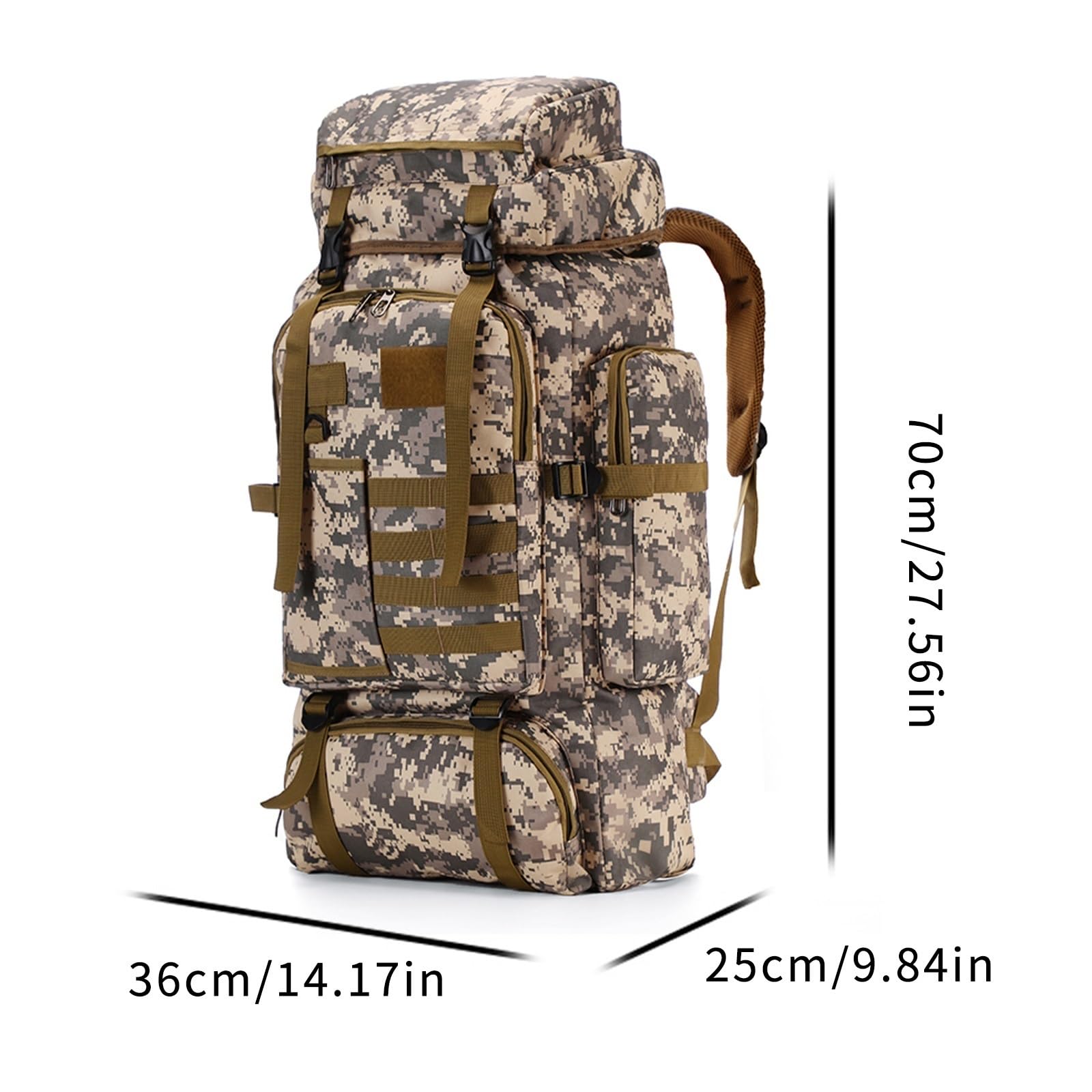 80LM Torba wspinaczkowa Climb Plecaki taktyczne Duży plecak na zewnątrz Piesze wycieczki Campingowe torby podróżne(Urban camouflage)