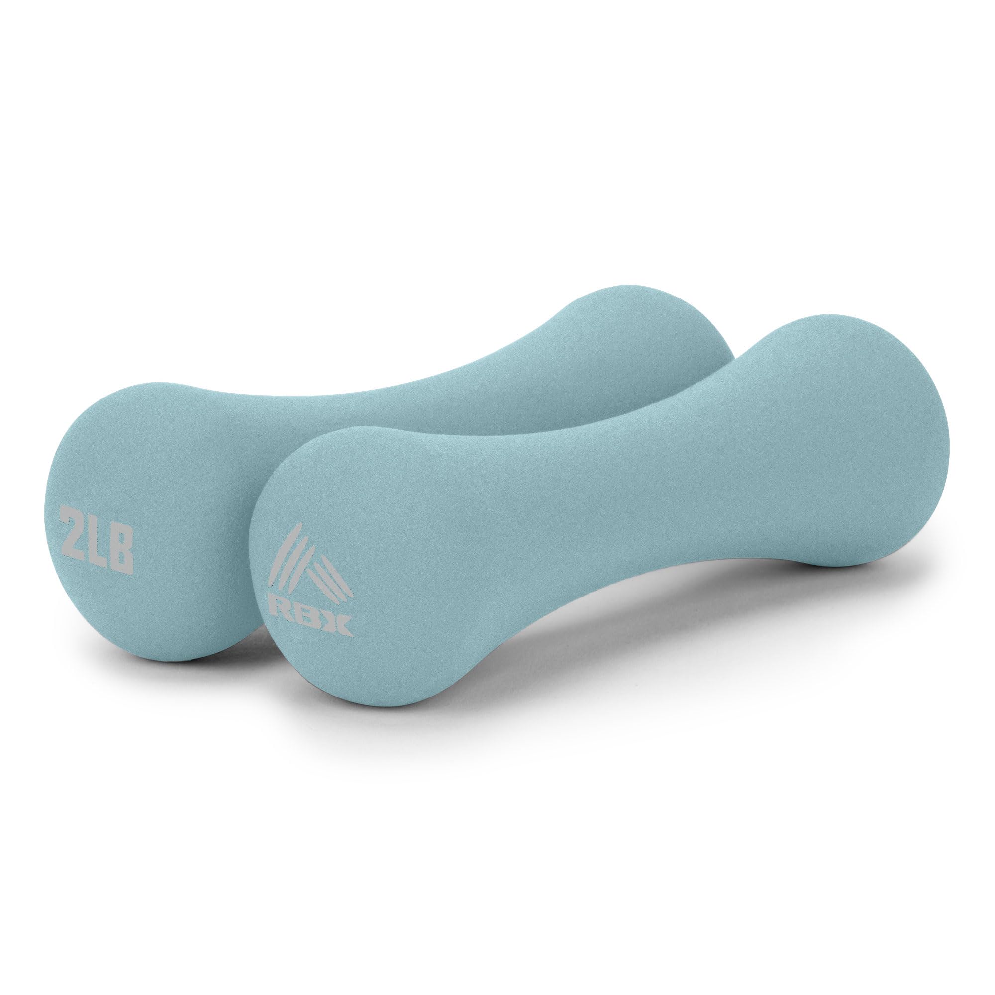 RBX Hand Weights, Neoprene Hand Weights for Home Workouts, Cardio & Strength Training, Home Gym Equipment (Pastel Blue, 4LB (2lb each))