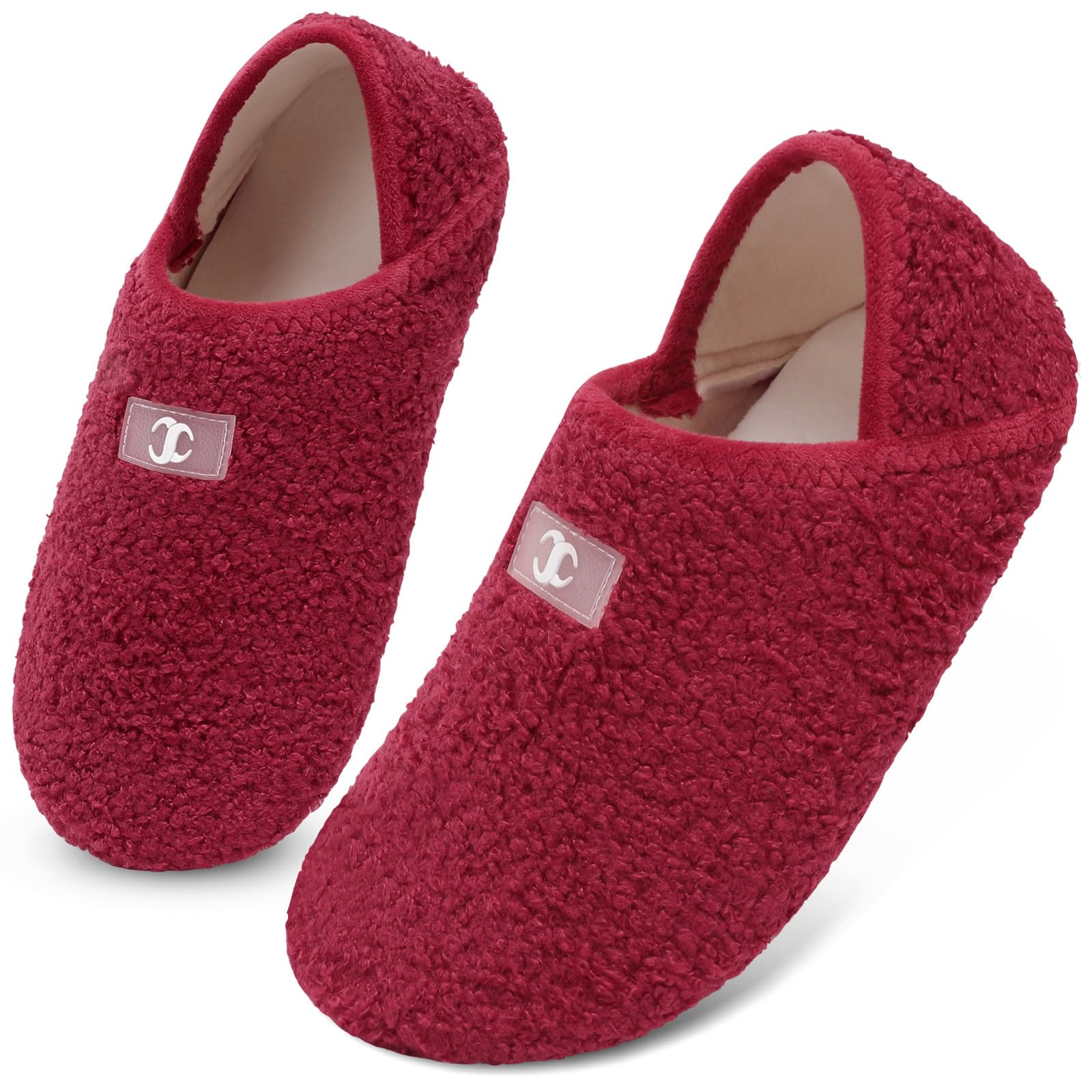 Scurtain Men Women Slippers House Slipper Socks Unisex Adults House Shoes Velvet Lining Lightweight Indoor Slippers Travel Slippers Non-Slip Sole Warm