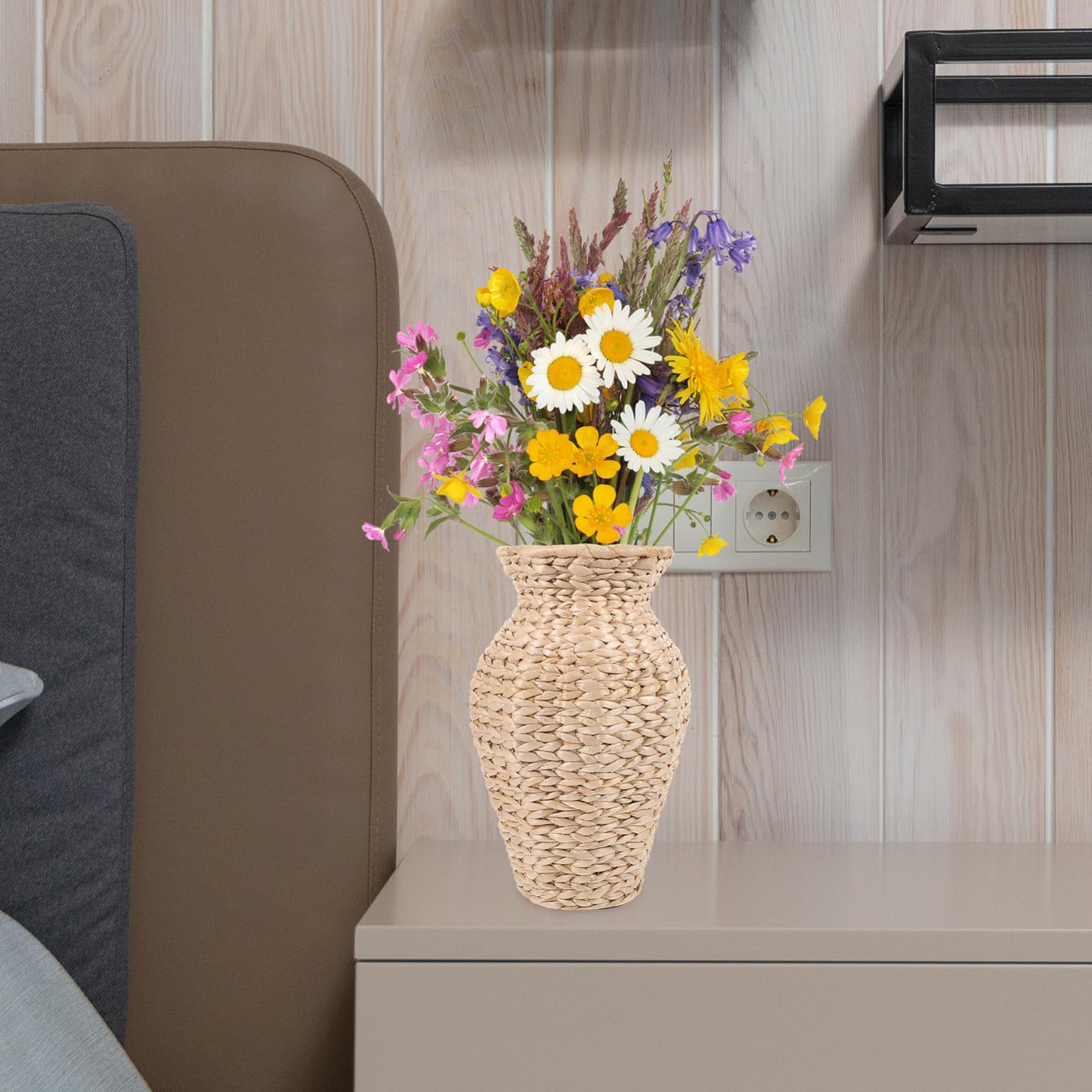 OUNONA Vaso Per Fiori Secchi Intrecciato in Vaso Floreale Artificiale Decorativo