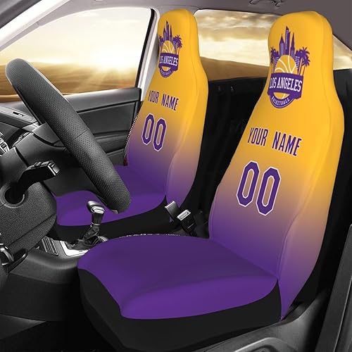 Miniatura 7 de Los Angeles - Fundas personalizadas para asiento de automóvil, 1 y 2 unidades, funda de asiento de automóvil de baloncesto personalizada para añadir