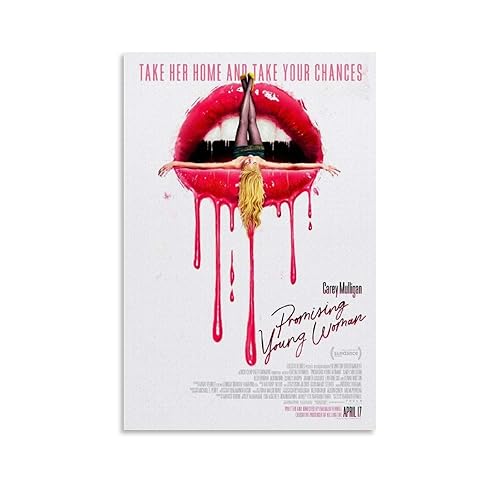 Poster di film della giovane donna promettente su tela, per