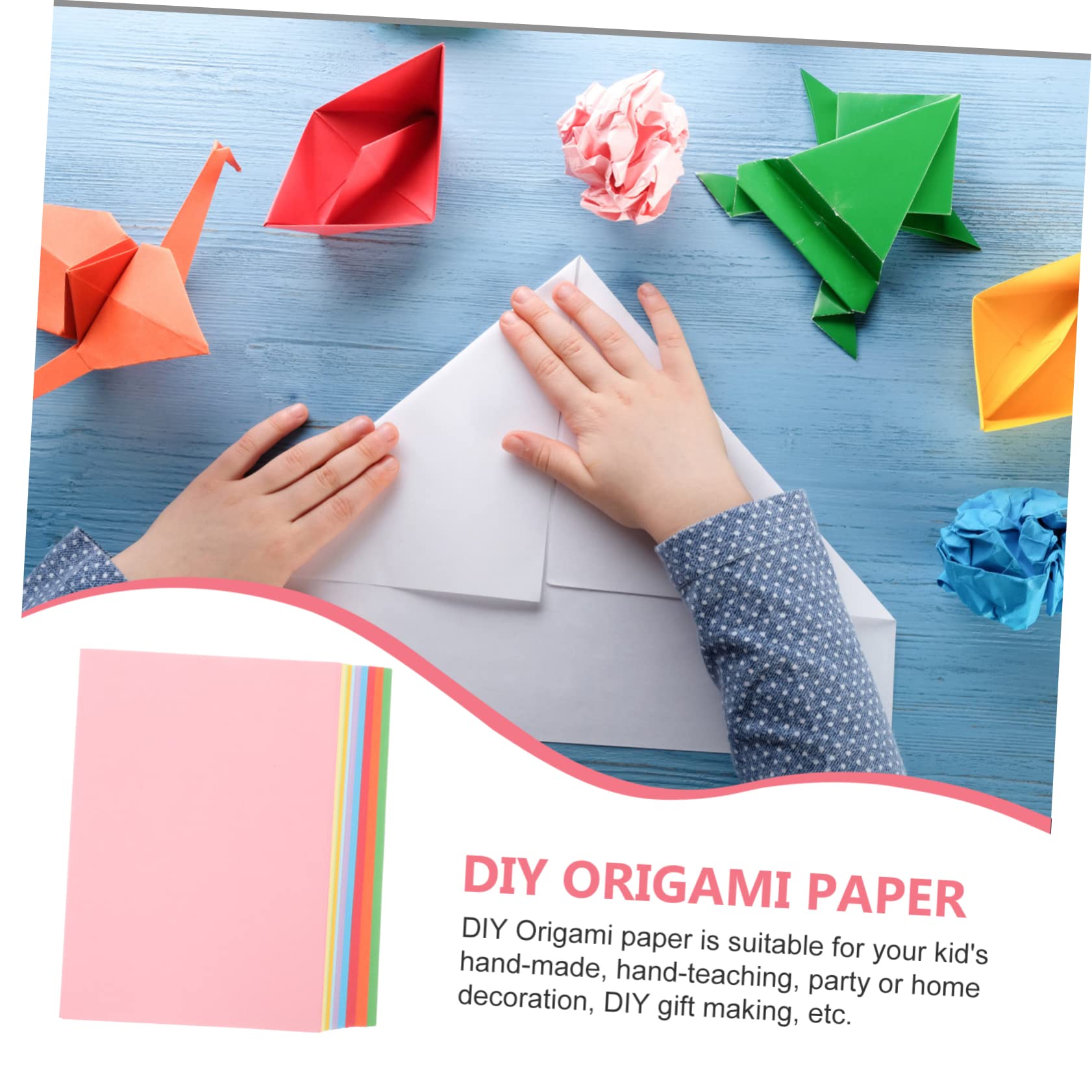 NUOBESTY 100blätter Bastelpapier Verdickt Bunt Faltpapier Malpapier Für Junge Mädchen Und Erwachsene Zu Hause Kindergarten Schule Diy-bastelpapier Origami-papier