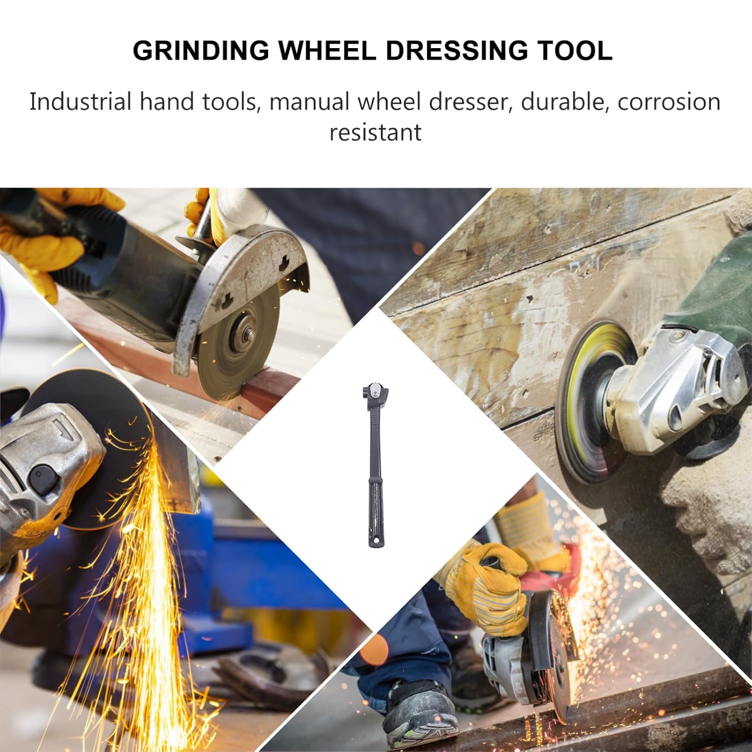 SOLUSTRE Handheld Dressing Wheel Tool Iron Dresser for Grinder Star-Tooth Cutters