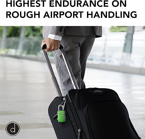 Miniatura 3 de Candados para equipaje de acero con combinación de 4 dígitos, candado de viaje aprobado por la TSA para maletas y equipaje