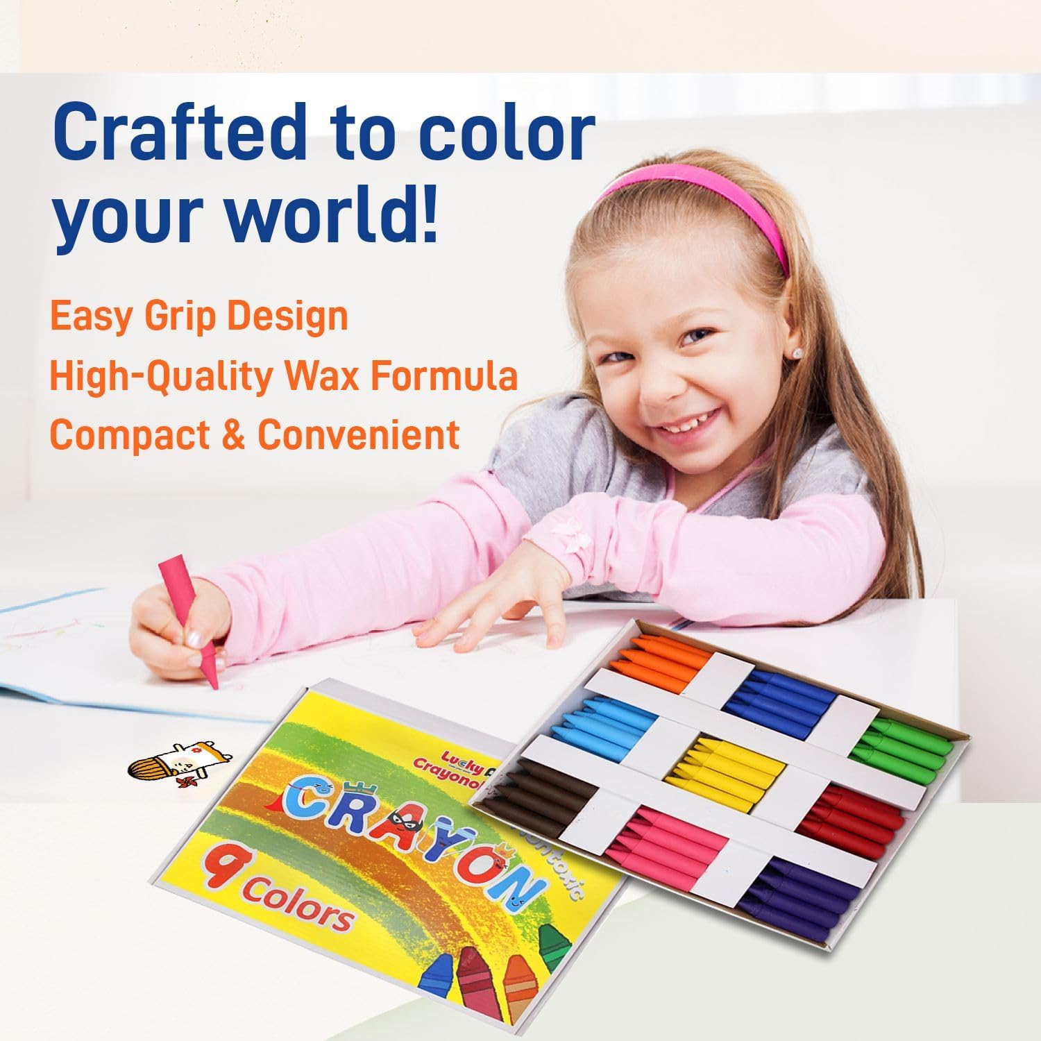 Chubby Crayons for Kids Set of 144 Rainbow Crayons Classroom Supplies (2-7/8"L x 9/16" Dia)