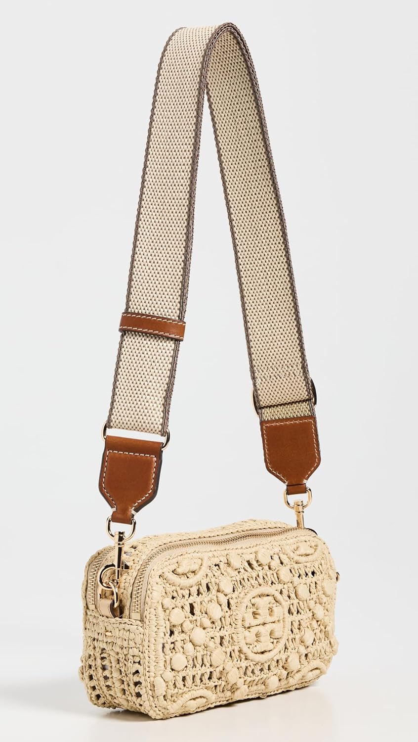 Tory Burch Women's Miller T Monogram Raffia Mini Crossbody Bag - Image 4