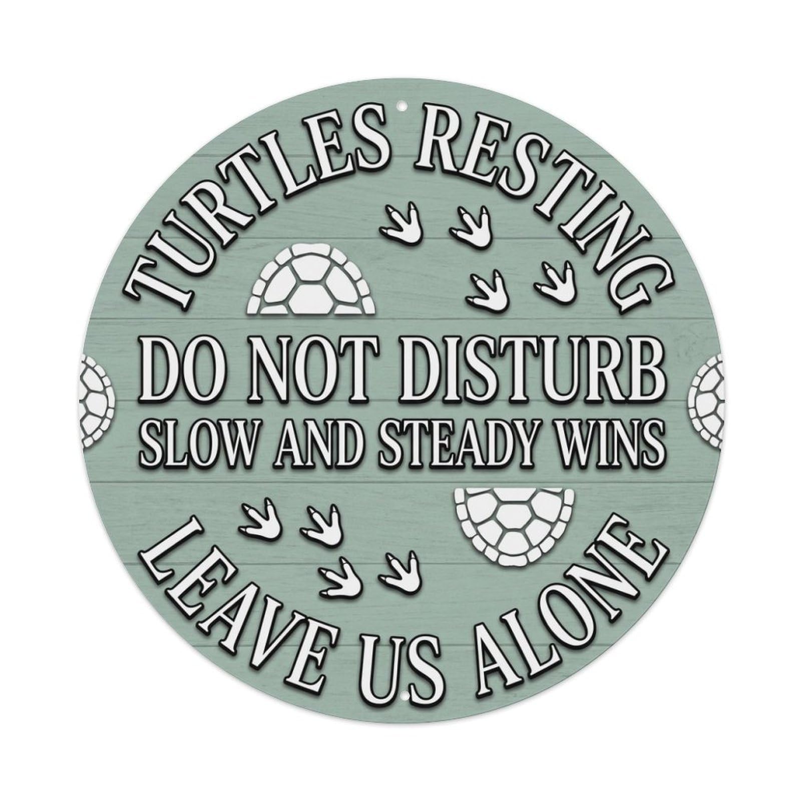 Slow Turtles Resting Animal Warning Shell Trail Metal Tin Sign