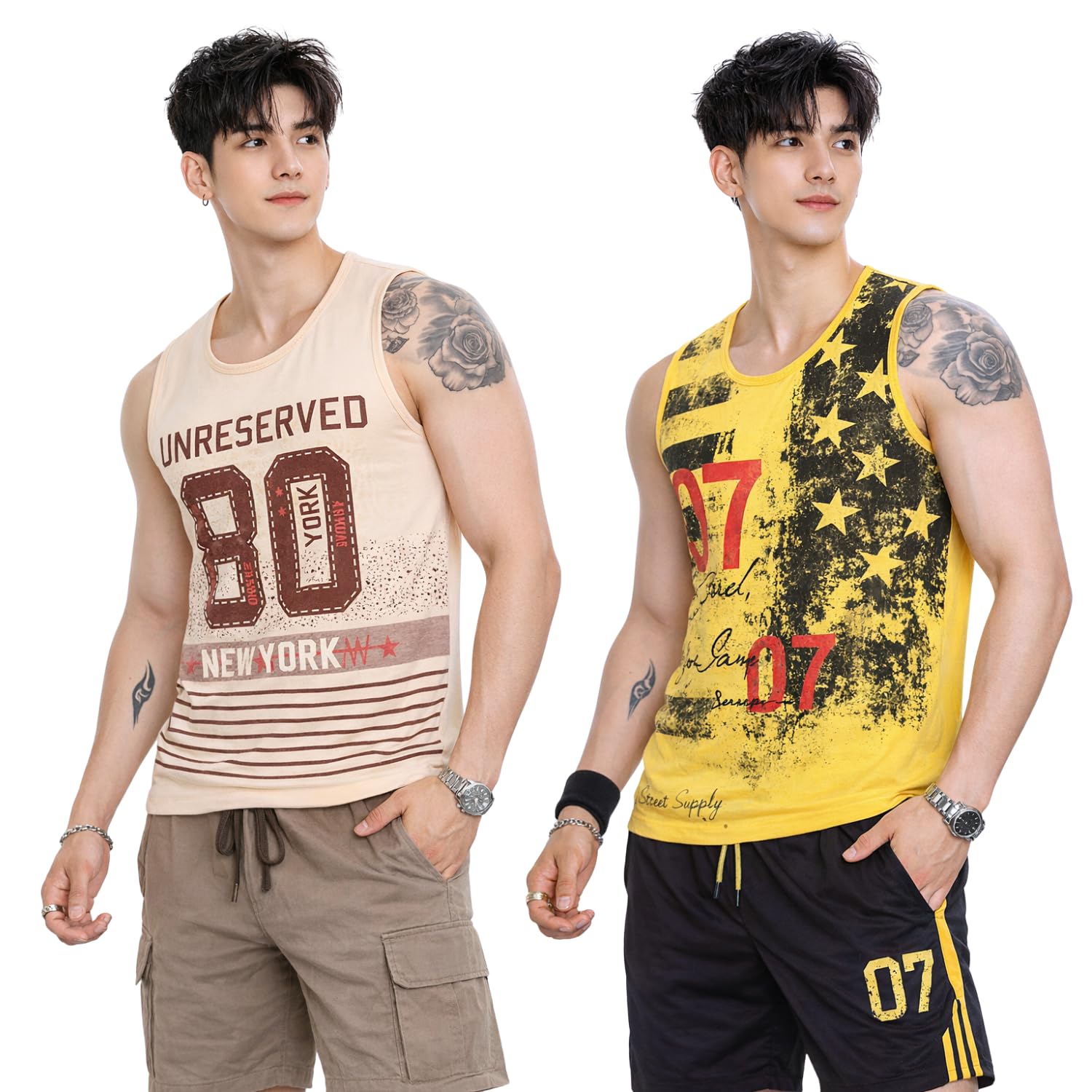 s.l. madhok Men’s Printed Sando Combo Pack | Lightweight Sleeveless Casual Wear Soft Braathable Tank Tops for Men's | Men's Gym Vest (Pack of 2)-picture-36