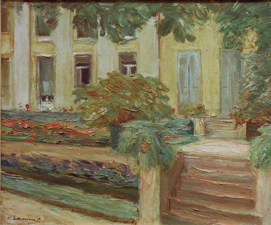 Affiche la terrasse fleurie Max Liebermann pour salon lumineux