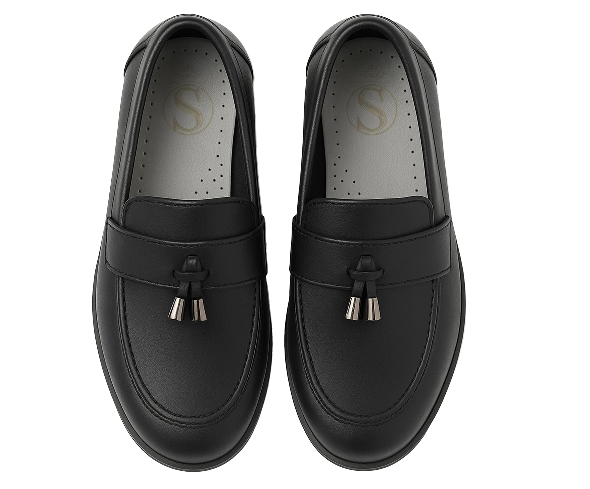 SIRRI Mocassini con Nappe Slip-on Ragazzi, in Vernice e Tessuto Opaco, Eleganti e Formali