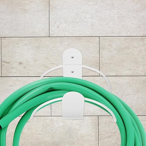 Miniatura 4 de Yardwe Soporte de manguera de jardín de metal, colgador de manguera de alta resistencia, ganchos de manguera de agua para montaje en pared,