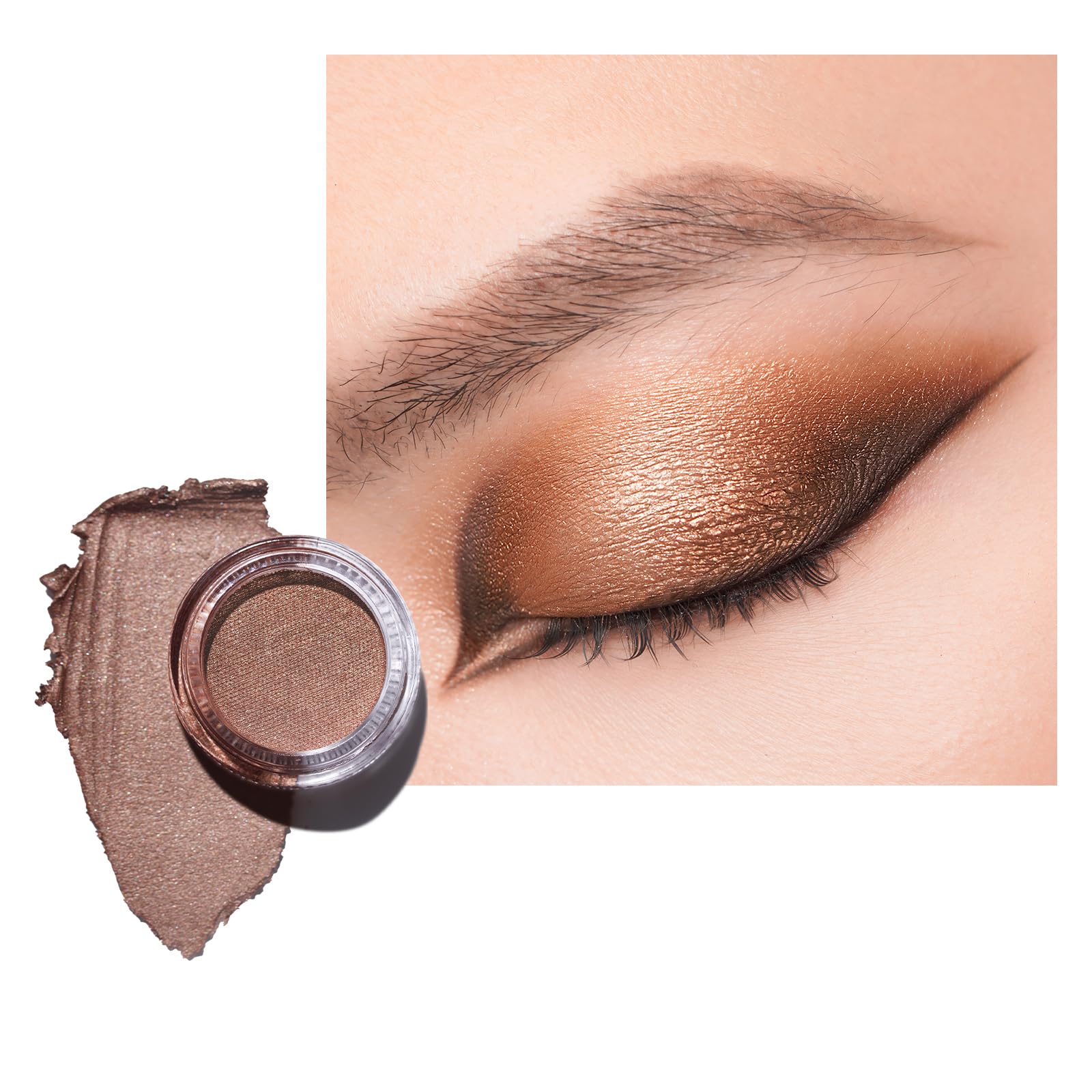 Oulac Glitzer Lidschatten Gold, Hochpigmentierter Feine Textur, Wasserfest & Langlebig, Metallisch schimmernde Finish, Verblendbar & Faltenfreies Augen-Makeup, Vegan | 06g (22) Hazelnut Latte