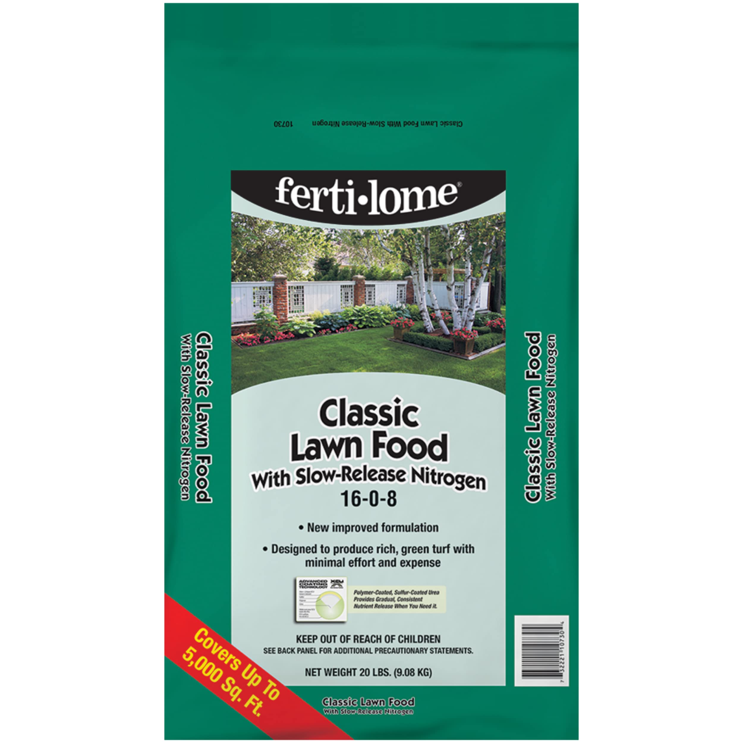 Fertilome (10730) Classic Lawn Food 16-0-8 (20 lbs.)