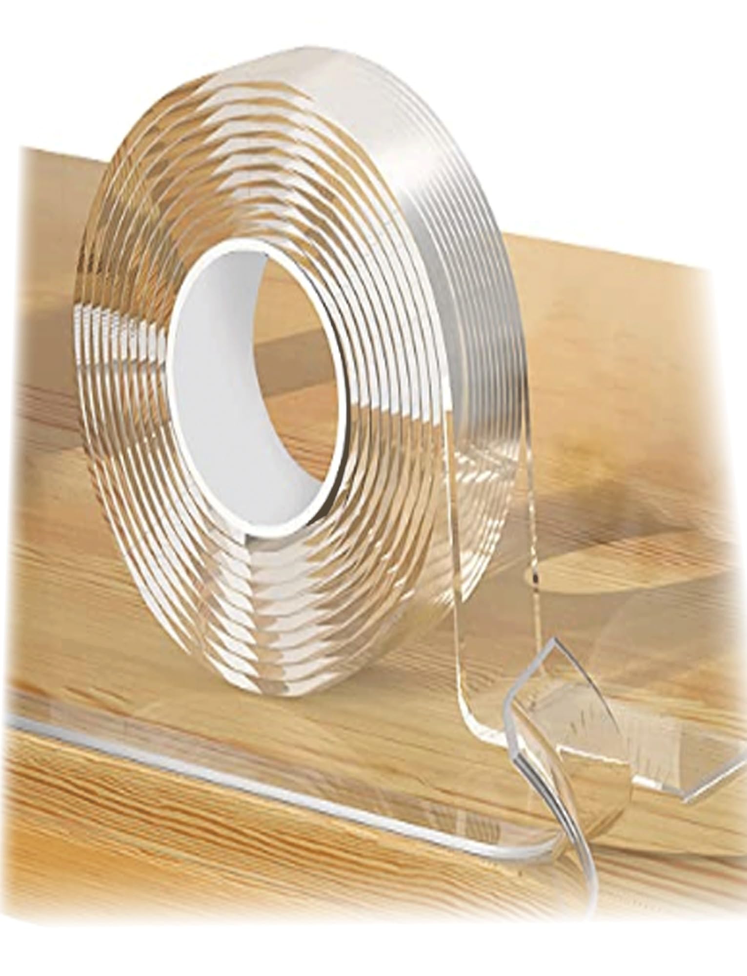 Cinta antideslizante transparente para peldaños de escaleras, cinta autoadhesiva antideslizante para peldaños de interior, agarre de PVC suave para madera (10 x 200 cm)