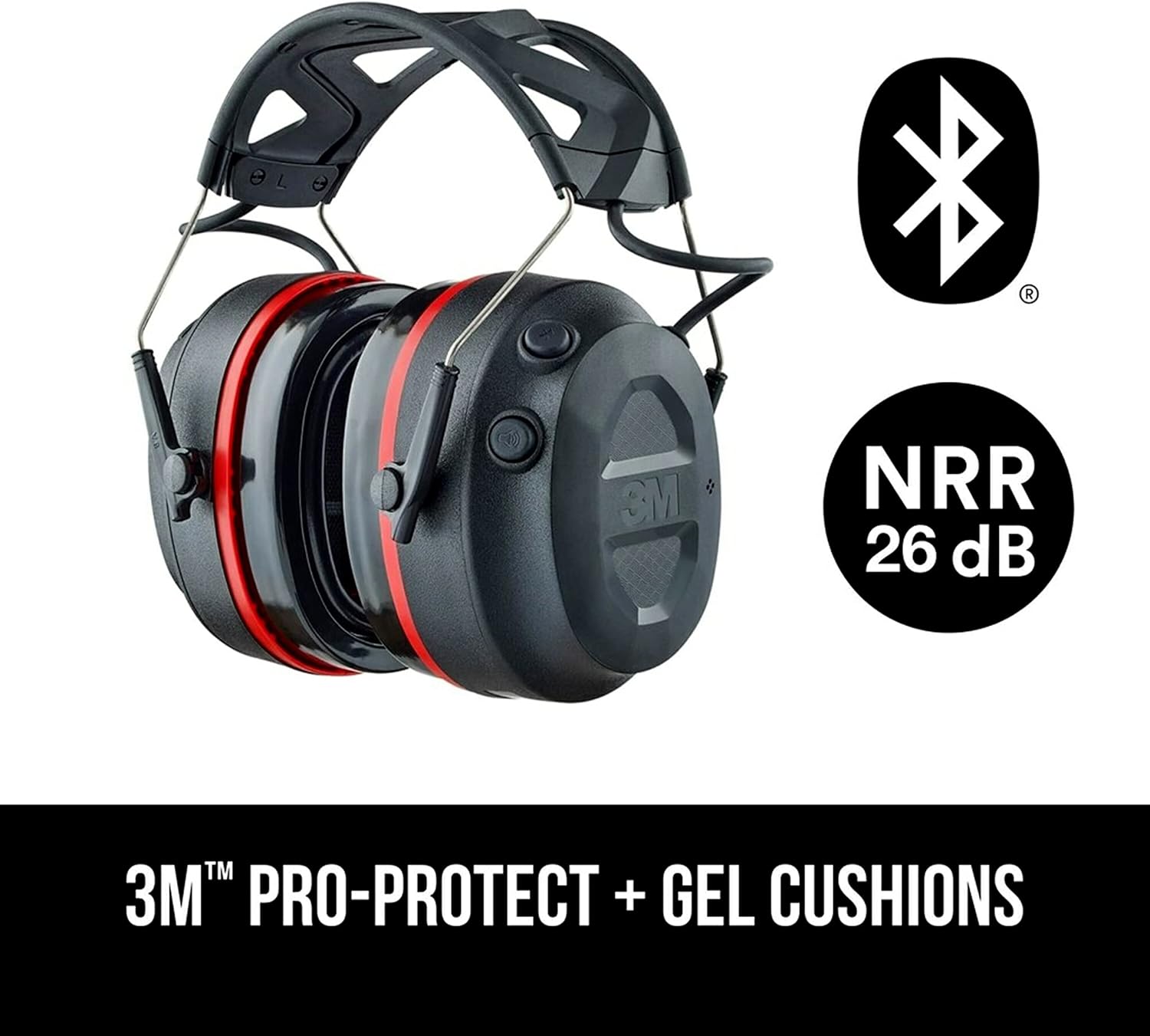 3M Pro-Protect Wireless Gel Electronic Hearing Protector with Bluetooth Technology, NRR 26 dB : Everything Else