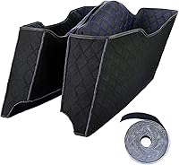 Vista 28 de Moto Onfire Saddlebags Liners - Kit de alfombras para alforjas duras Harley Touring 2014+, color azul, 4.5 bolsas estiradas