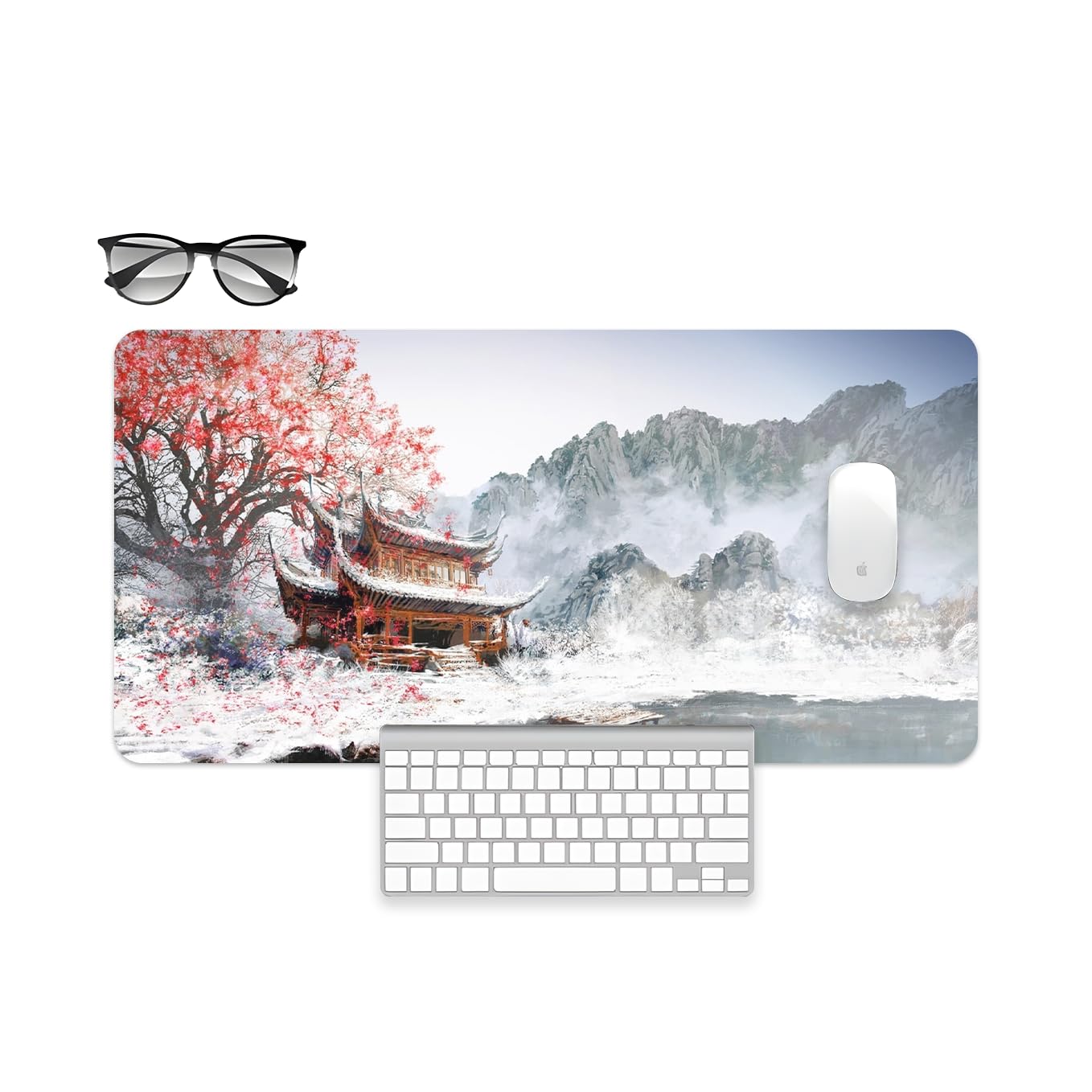 SoulAbiti Beautiful Brown Temple Art Mouse Pad - 23.6 x 11 Inches Desk Pad - Gaming and Workstation Mat for Snowy Landscape Enthusiasts - Non-Slip Rubber Base - Smooth Surface for Precise Control (B0CL94W5WT) Amazon Price History, Amazon Price Tracker