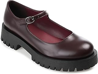 Journee Collection Womens Kamie Mary Jane Round Toe Buckle Flats