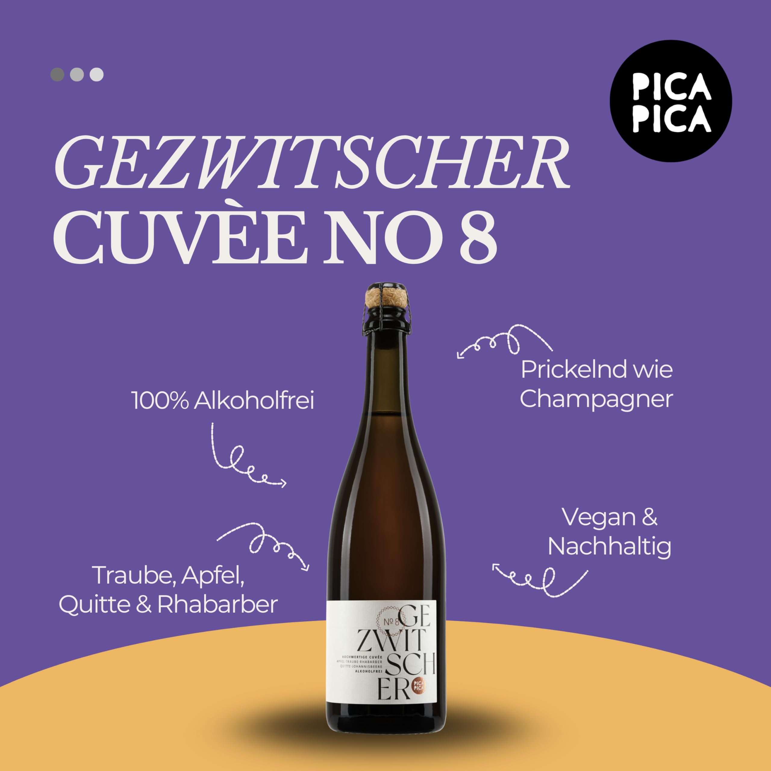 GEZWITSCHER CUVÉE Probierpaket alkoholfrei trocken 12er-Set vegan | feinperlig, vegan, nachhaltig und ideal zum Probieren | mit gratis Sektverschluss | Alkoholfreier Genuss mit vollem Geschmack