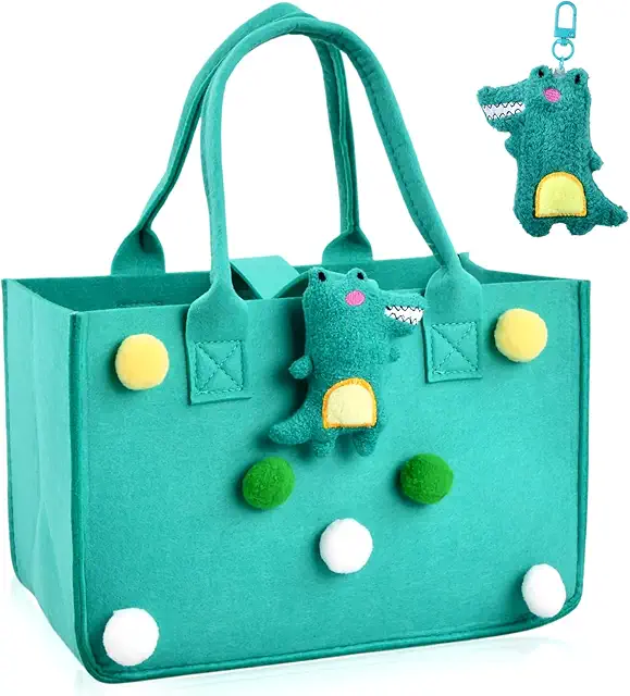 Bolsa Cesta de Fieltro Plegable Grande 30x20x18cm para Compras y Juguetes