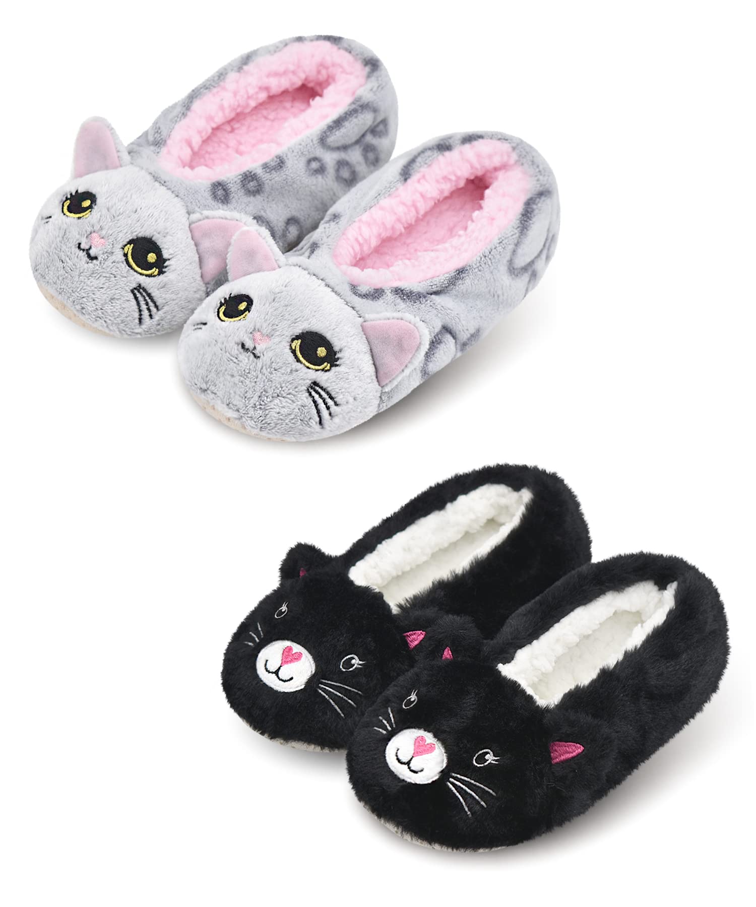 Panda Bros Cat Animal Slipper Socks, Warm Non-Slip Gripper House Slippers