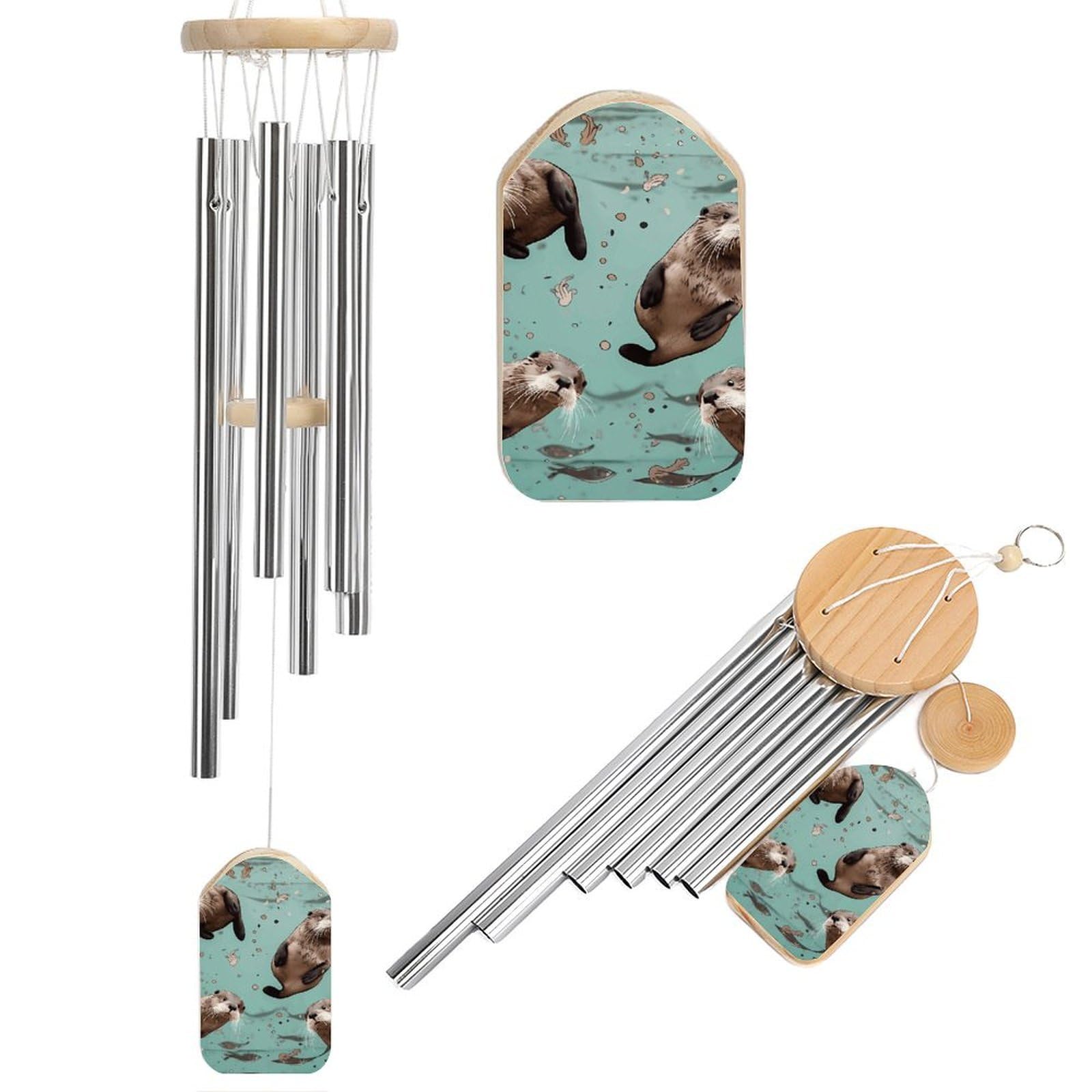 Otters Wind Chimes for Outside House Warming Gifts, Deep Tone Soothing Melodic Tones Windchimes, Memorial Wind Chime for Home Garden Decoration Aluminium Large Wind Chimes