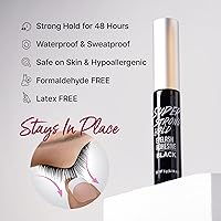 Vista 2 de i•ENVY Súper fuerte adhesivo para pestañas, impermeable, pegamento para pestañas de larga duración de 48 horas, sin látex, hipoalergénico, de secado