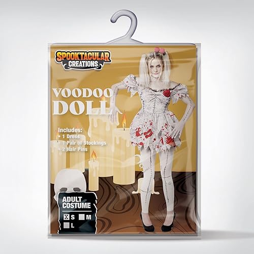 Miniatura 7 de Spooktacular Creations Disfraz de muñeca espeluznante de vudú para mujeres adultas, fiesta de disfraces de Halloween, fiesta temática de juegos de