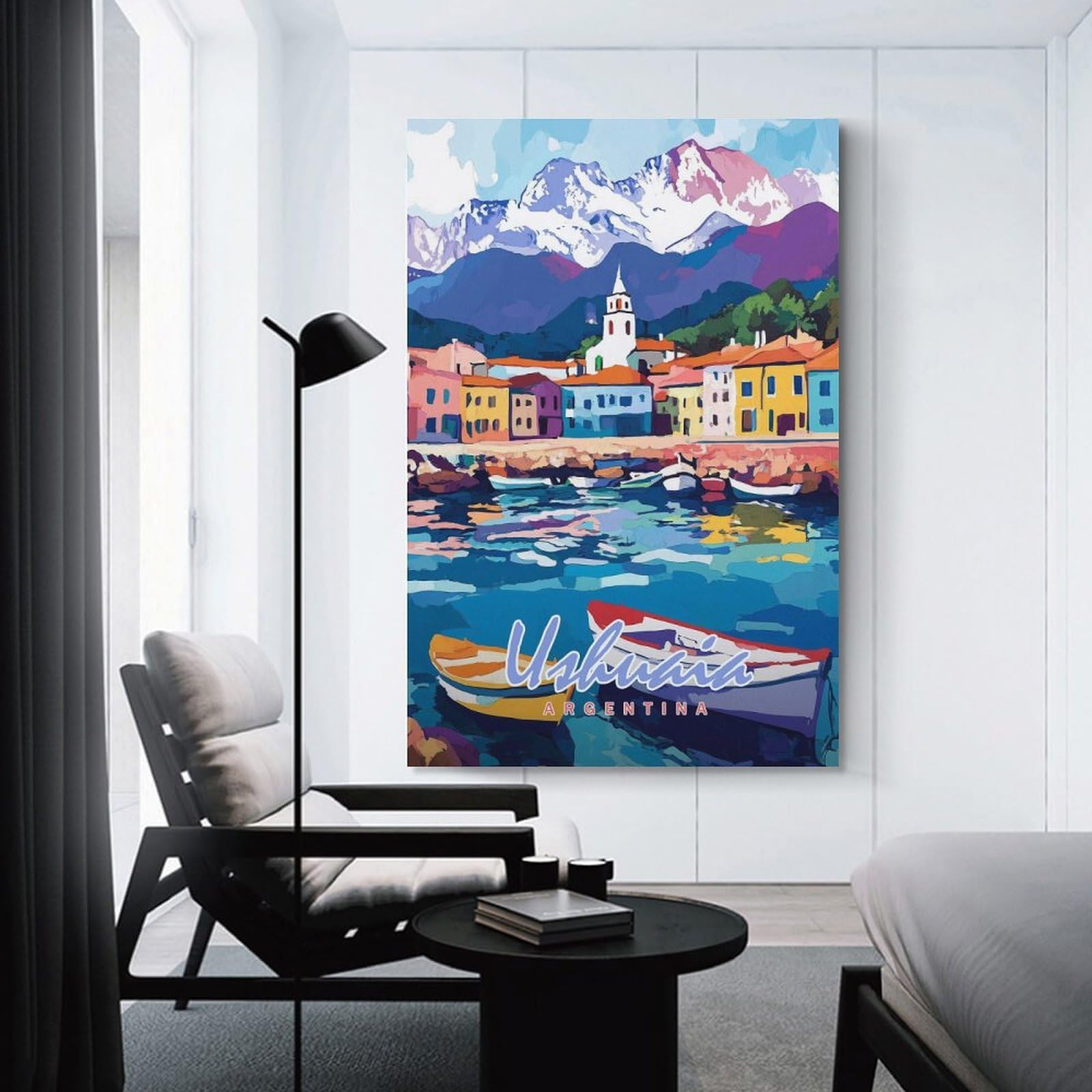 Junmoney Ushuaia Argentina Landscape Home Decor Wall Art 24x36inch(60x90cm), for Home, Office, Studio Or Guest Room, Canvas Wall Art That Fits Changing Layouts