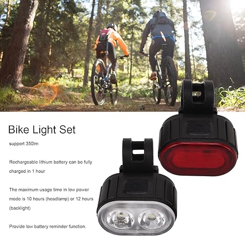 Miniatura 2 de Luces de bicicleta delanteras y traseras, juego de luces de bicicleta, luces de ciclo impermeables IP65, 350Lm IPX5 Faro trasero para conducción