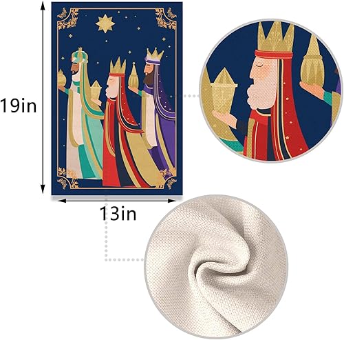 Miniatura 3 de Nepnuser Bandera de jardín Feliz Dia de Reyes para decoración del día de la Epifanía, tres sabios, reyes santos, doble cara, letrero para patio
