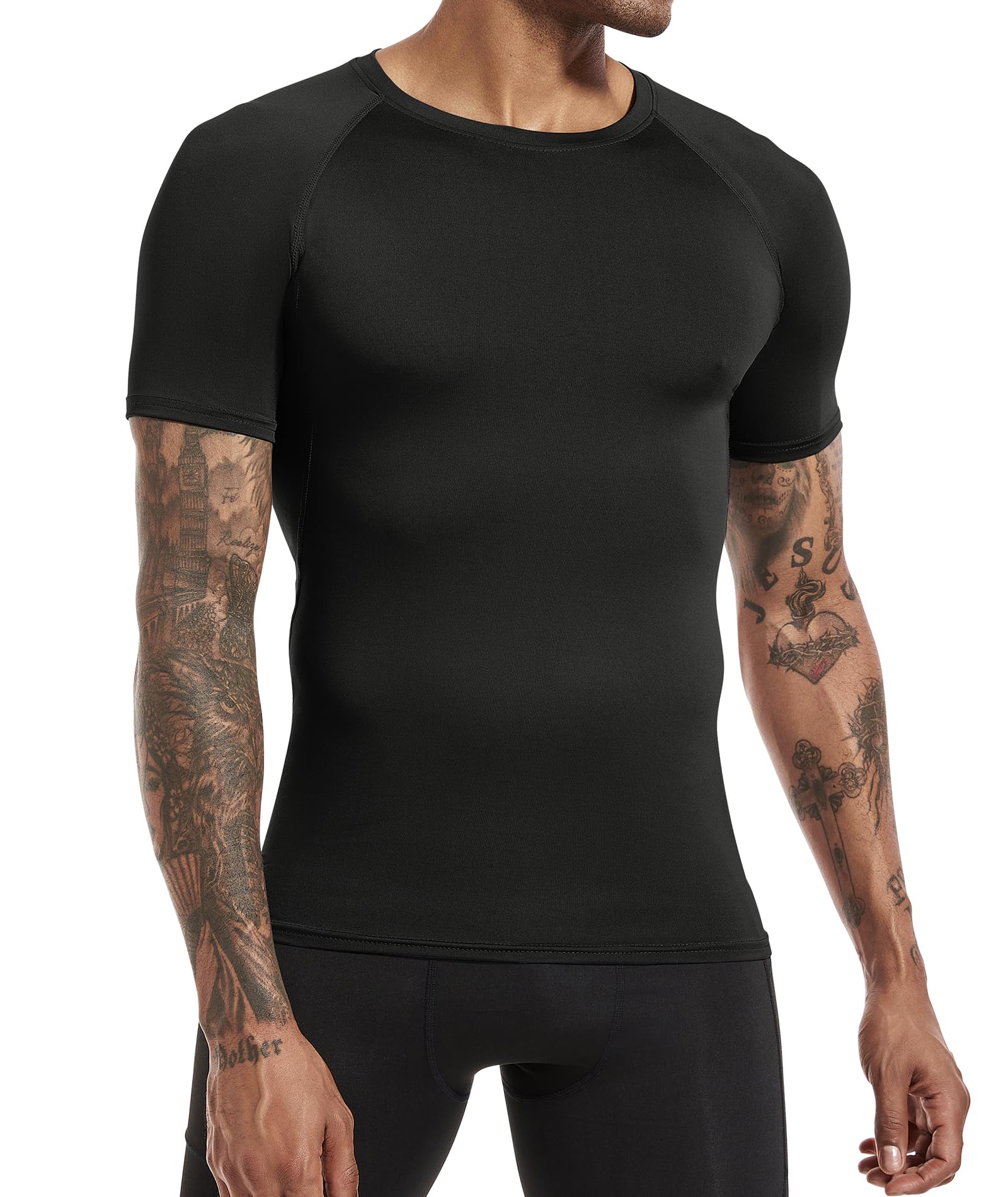Holure Maglie Compressione Uomo Maglietta Palestra a Manica Corta T-Shirt per Correre Ciclismo (2 o 3 Pezzi)