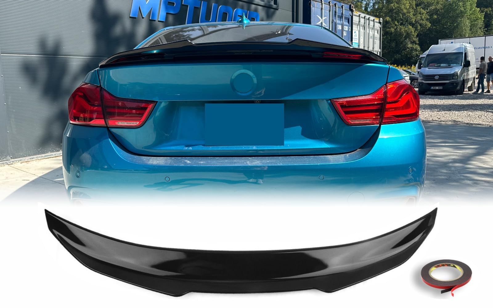 MpTuned F32 PSM Style Spoiler posteriore nero lucido 4 pezzi 2014-2019 Coupe 420i 428i 430i 435i 440i