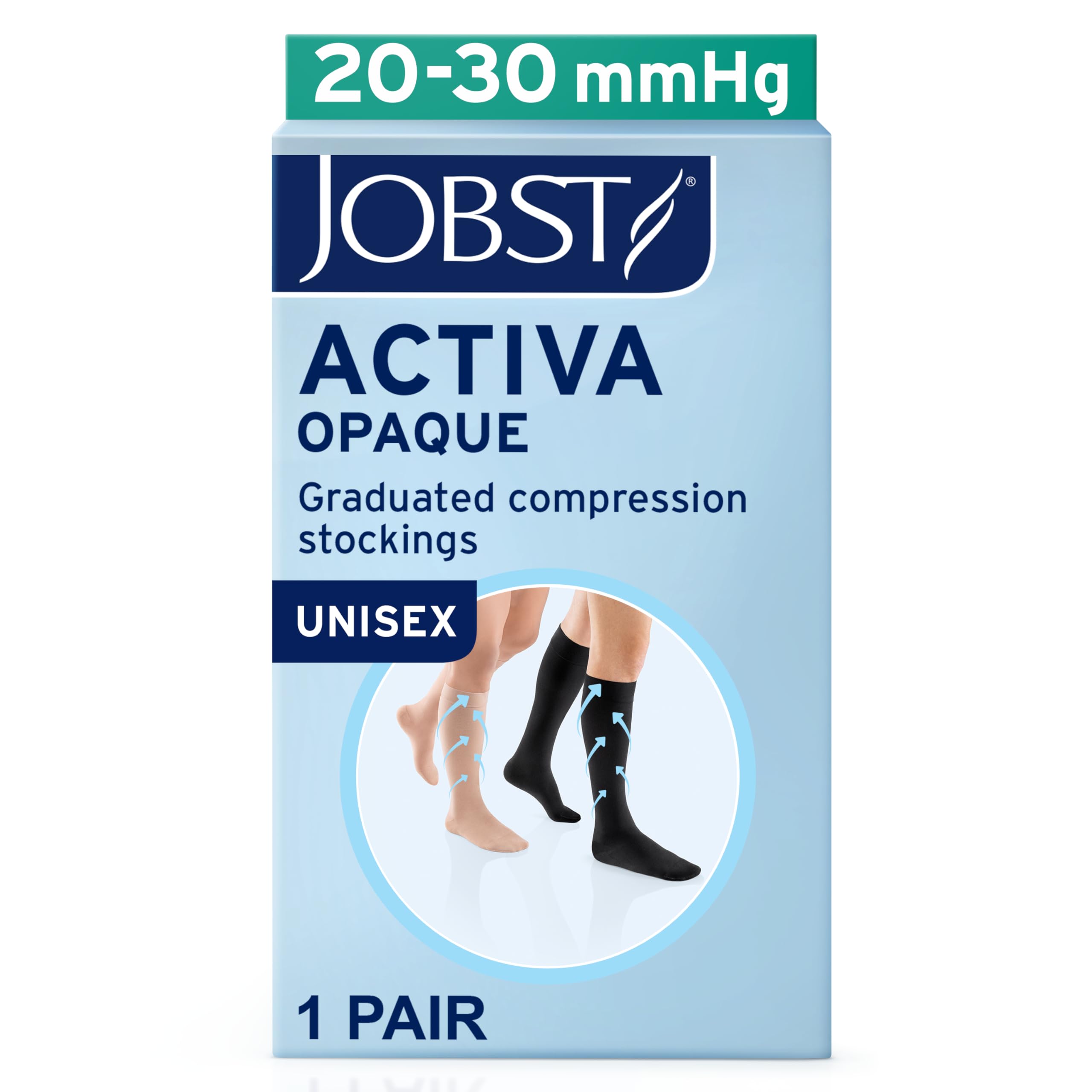 JOBST ACTIVA Opaque 20-30 mmHg Compression Socks Knee High Closed Toe