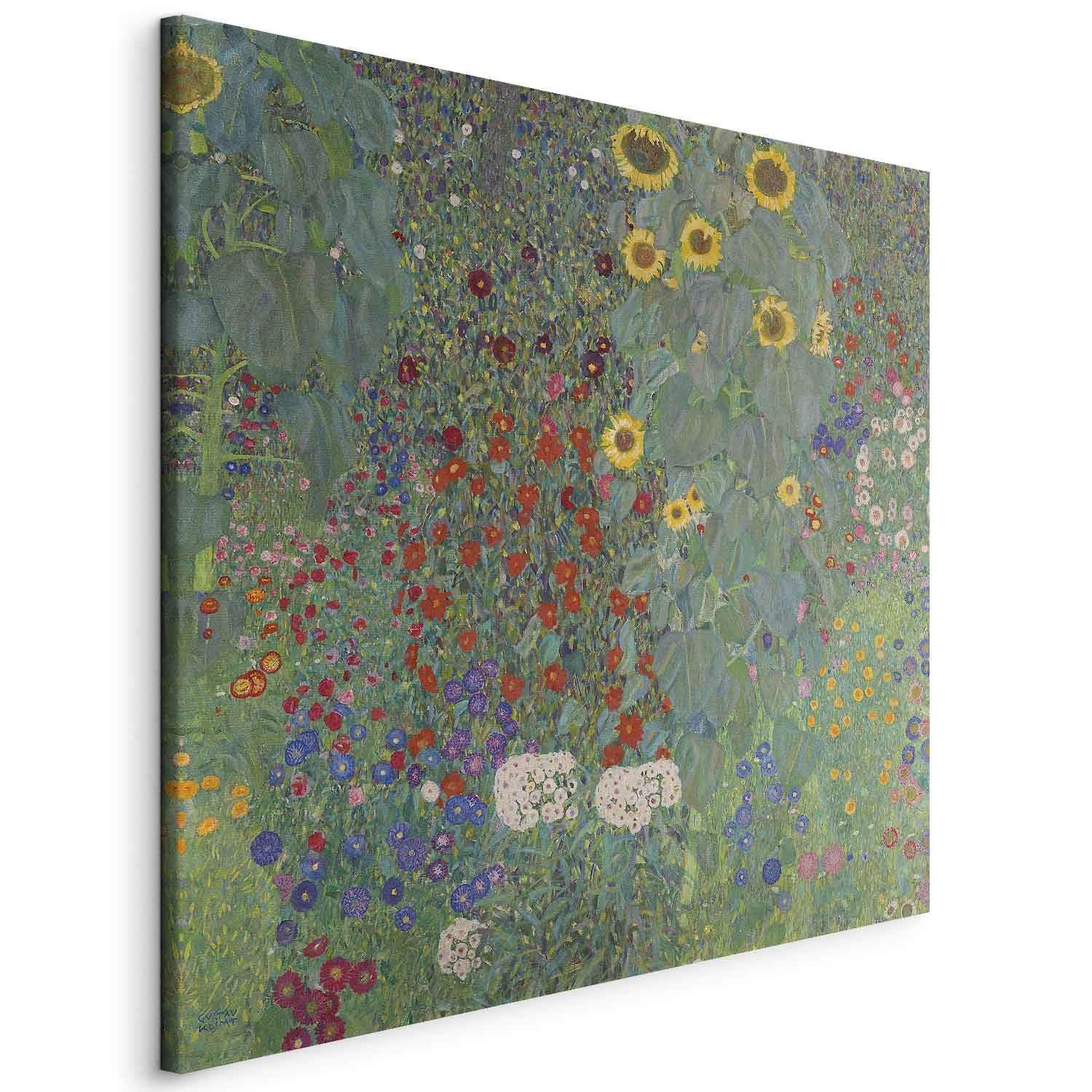 murando Quadro Gustav Klimt 80x80 cm 1 Pezzo - Stampa su Tela Strutturata XXL Grande - Quadri Moderni Soggiorno Grandi - Stampe da Parete Murale Arte Moderno Pittura - Fiori di girasoli da giardino