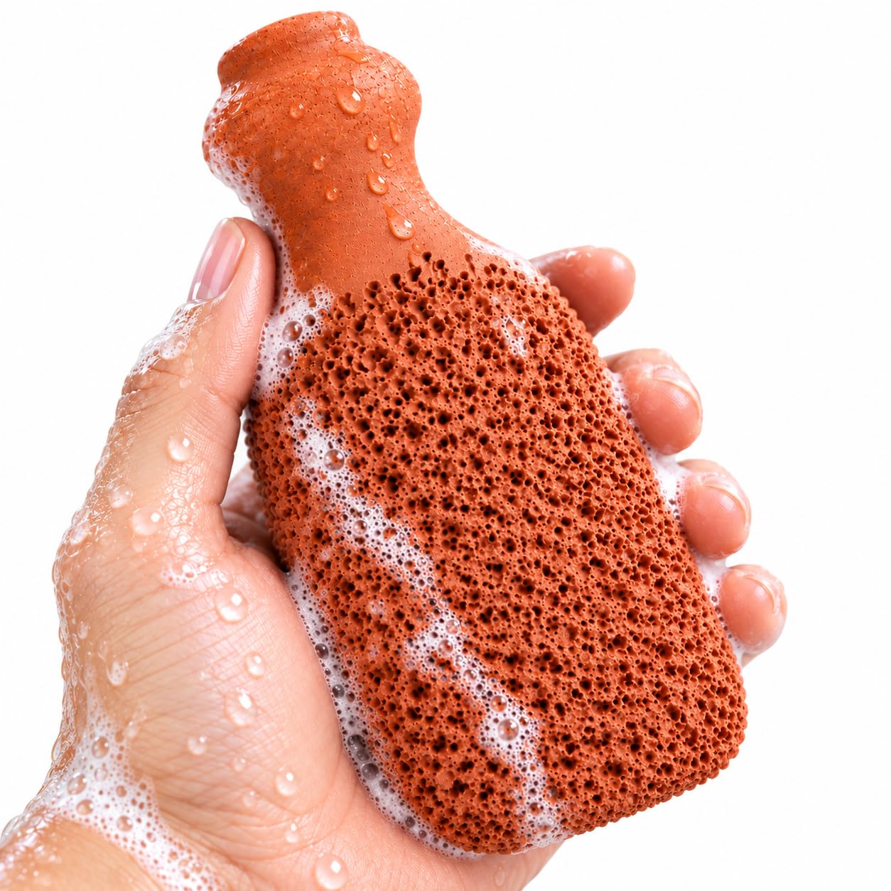 BEAUTICONE 100% Natural Terracotta Pumice Stone for Feet - Durable Callus Remover for Cracked Heels &amp; Dead Skin - Dual Sided Foot Scrubber Pedicure Tool for Foot Care, Foot Exfoliator