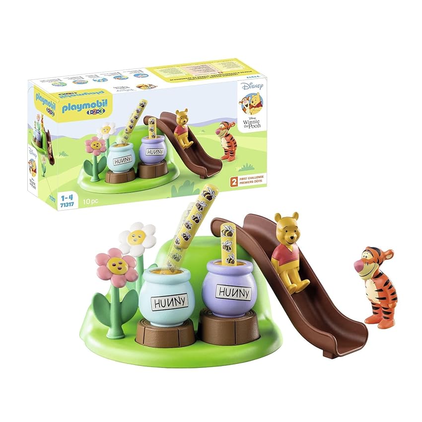 PLAYMOBIL 1.2.3 & Disney 71317 Il Giardino delle api di Winnie e Tigro, playset per Far Scoprire ai Piccoli Le funzioni Base, Giocattolo per Bambini dai 12 Mesi in su