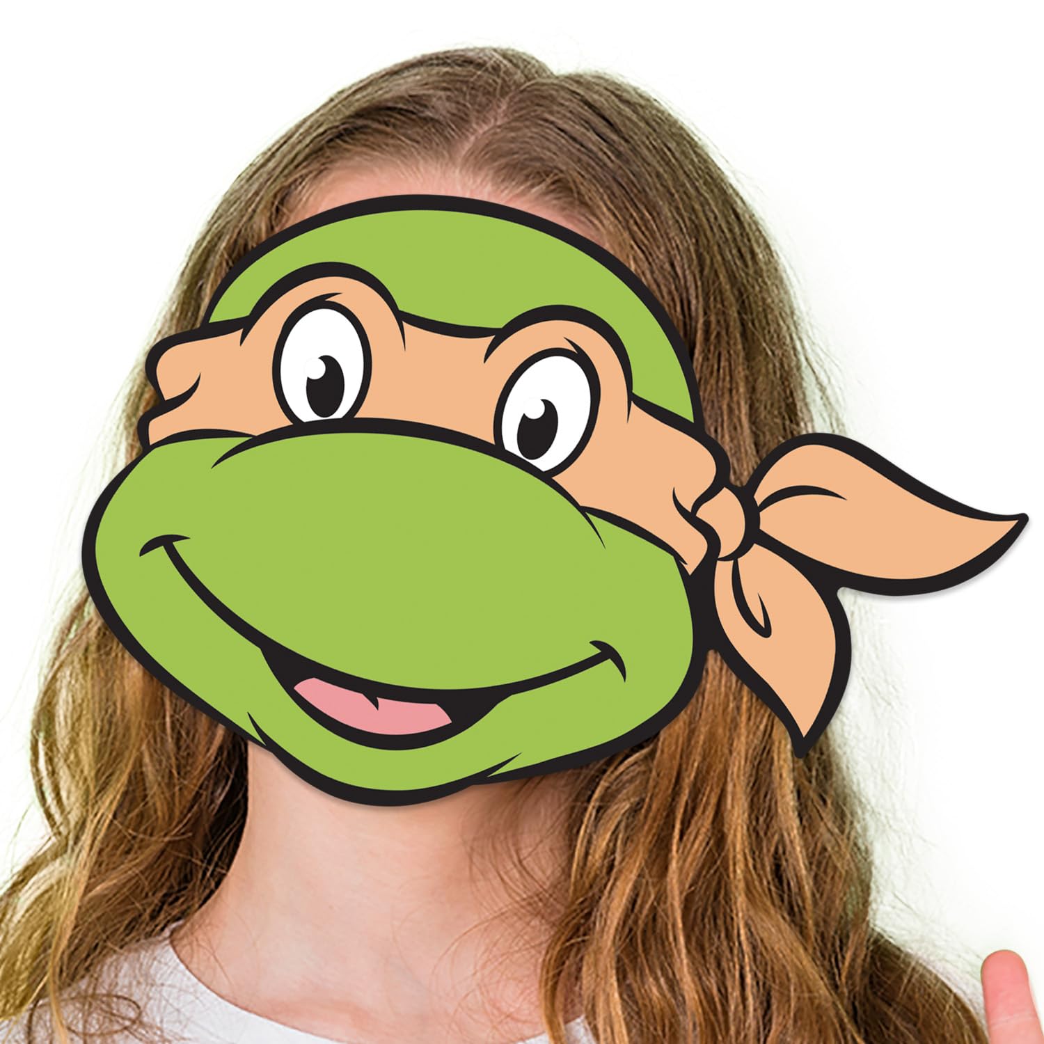 Star Cutouts SM499 TMNT Michelangelo Cardboard Face Mask – Kids Costume Fancy Dress Party Favour