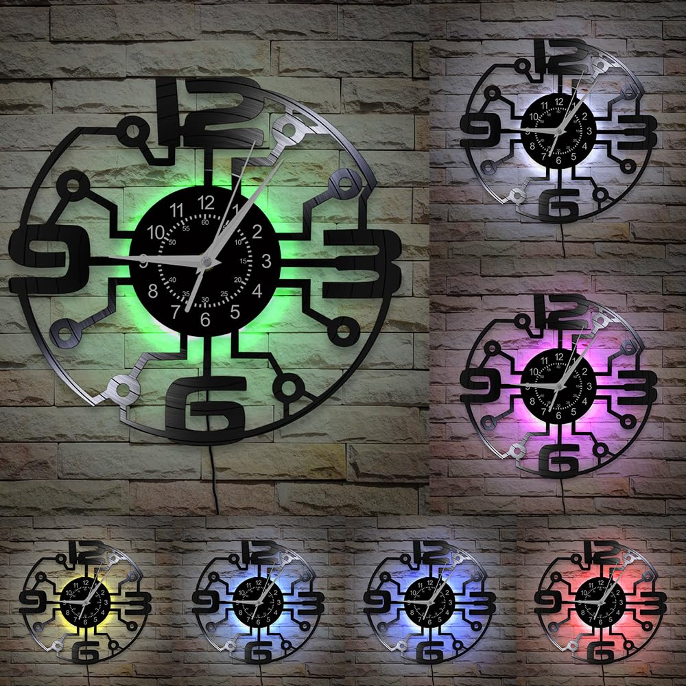 Amazon.com: Timeglow Big Number Wall Clock, 7 Kinds of LED Color