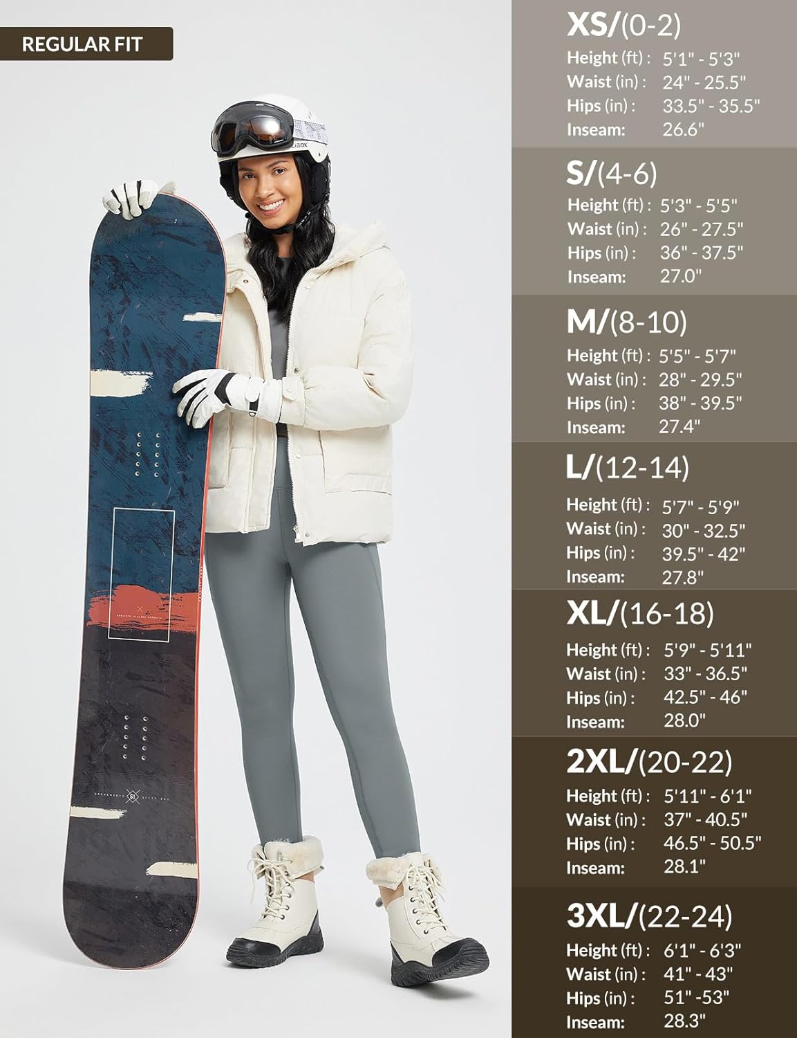 baleaf Women's Thick Fleece Lined Leggings Winter Snow Pants Warm Thermal High Waisted Ski Legging - Image 7