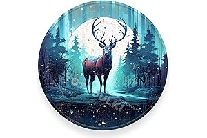 Metal Tin Sign Round Sign Deer Retro Metal Round Reindeer Tin Signs...