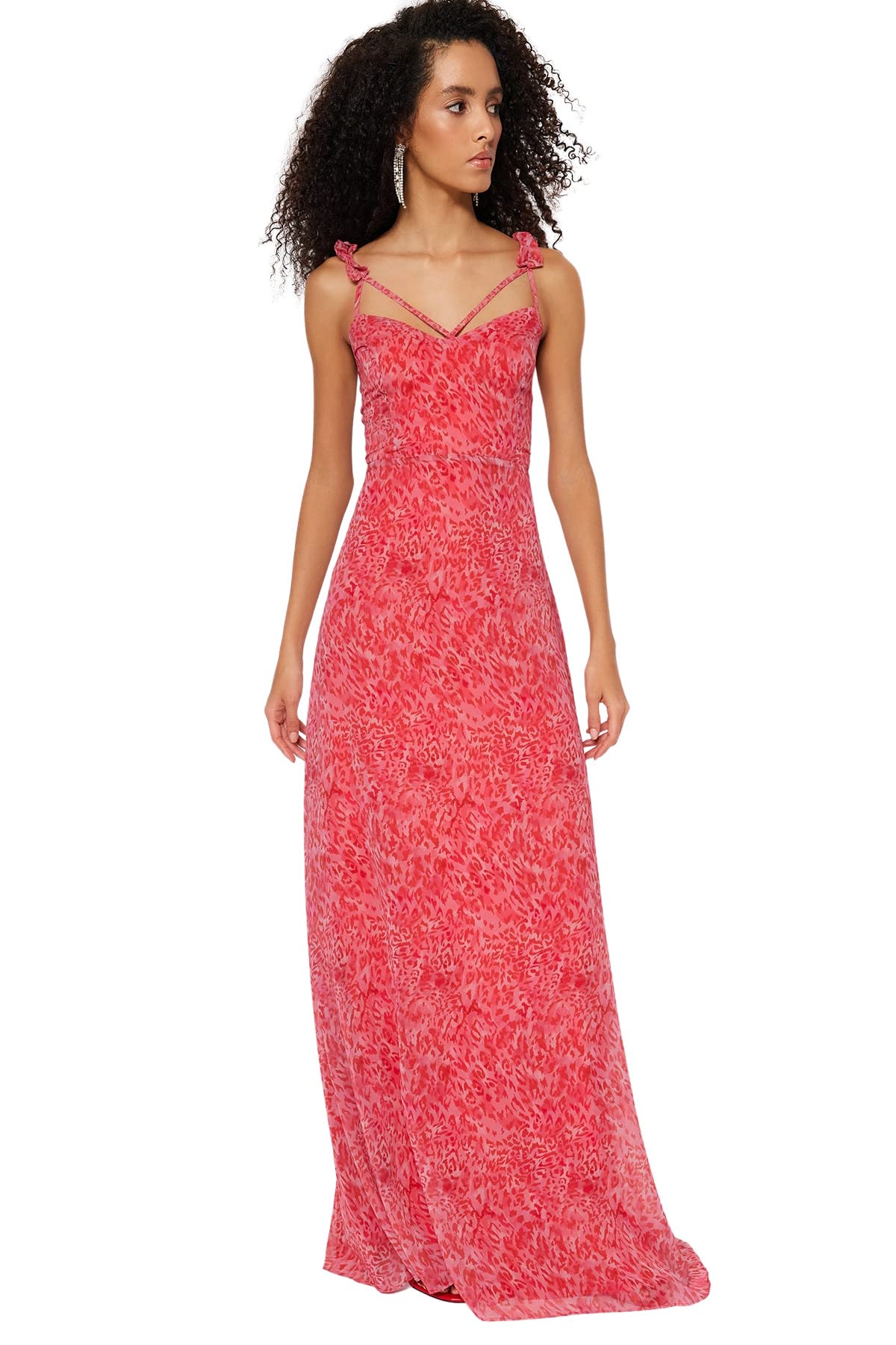 TrendyolWomen's Trendyol Women A-line Fitted Woven Evening Dress Trendyol Women A-line Fitted Woven Evening Dress