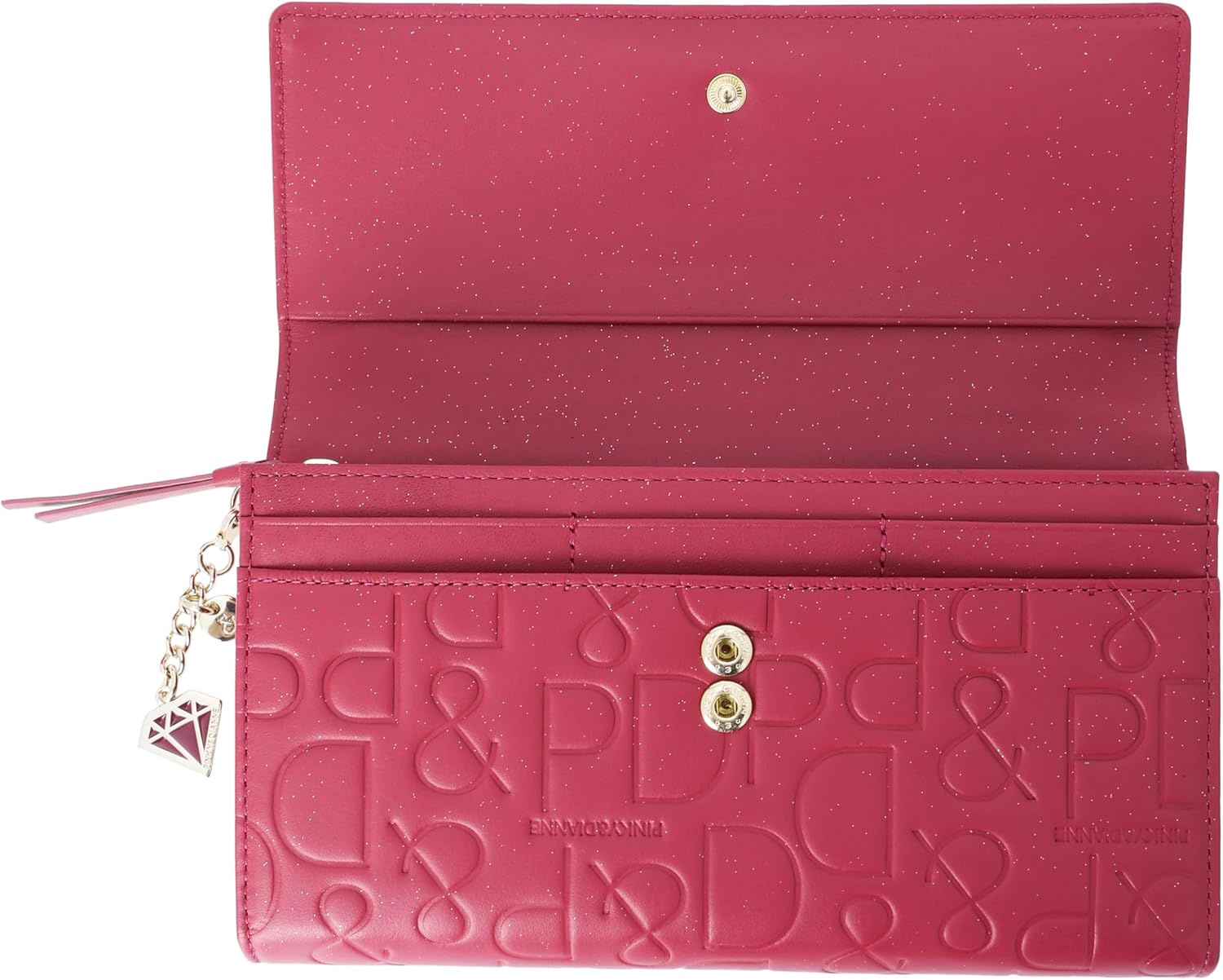 【新品】ピンキー＆ダイアン かぶせ長財布 カヌレ大容量カード入れロゴ型押し現行品 新品】ピンキー＆ダイアン かぶせ長財布 カヌレ大容量カード入れ